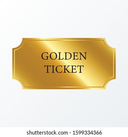 Luxury gradient gold ticket and coupon template vintage vector isolated.