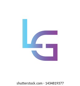 Luxury gradient letter LG  logo design with line style for personal identity and business name