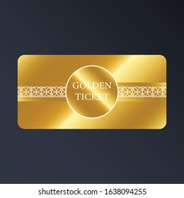 Luxury gradient mesh gold ticket and coupon template vintage vector isolated.