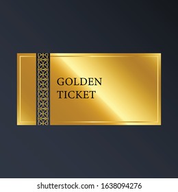 Luxury gradient mesh gold ticket and coupon template vintage vector isolated.