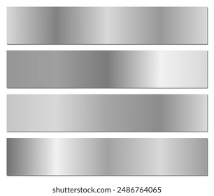 luxury gradient silver plate collection set for design background