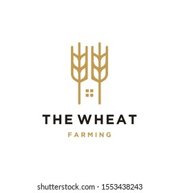 Luxury Grain wheat farm logo design. wheat Logo Template vector icon