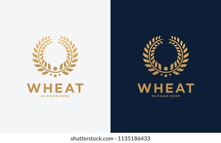 Luxury Grain wheat logo concept, Agriculture wheat Logo Template vector icon