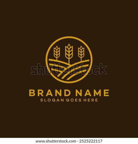 Luxury Grain wheat logo concept, Agriculture wheat Logo Template vector icon