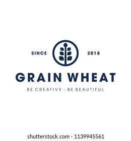 Luxury Grain Wheat Logo Design Inspiration Vector