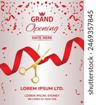 Luxury Grand Opening with Attractive Red ribbon