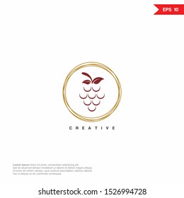 Luxury Grape Logo icon monogram design. Vector graphic design template element. eps10