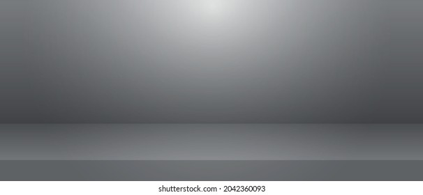 Fondo abstracto gris de lujo. estudio, habitación, color de pared. papel de informe con gradiente suave para banner, tarjeta. ilustración vectorial