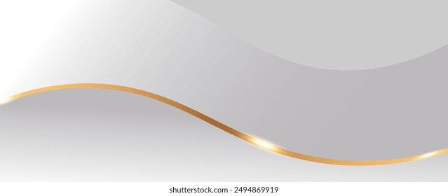 Luxury Gray and Gold Background with Gold Lines and Paper Cut Style. Premium Gray and Gold Background for Awards. vector