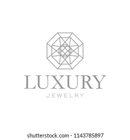 luxury gray jewelry logo icon vector template