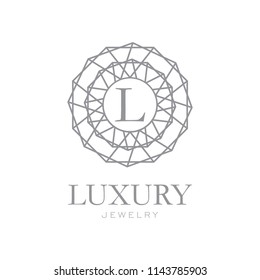 luxury gray jewelry logo icon vector template