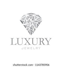 luxury gray jewelry logo icon vector template