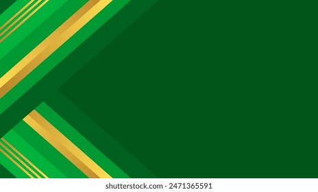 luxury green background banner design with gold border frame for award events, certificates,	