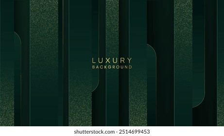 Fundo verde de luxo com brilho e elementos abstratos adequados para banners, anúncios, mídias sociais.