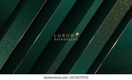 Luxury green background with glitter and abstract elements suitable for banners, advertisements, social media.
