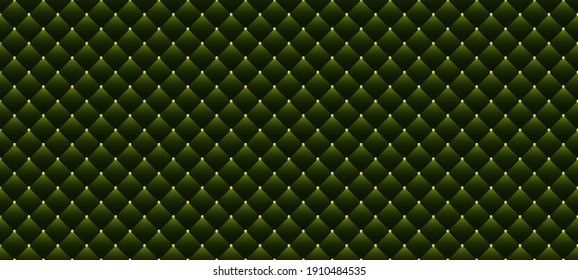 Luxury green background with golden beads. Seamless vector illustration. 