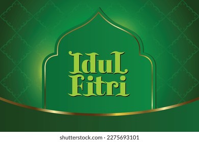 Fondo de lujo verde para el patrón islámico para la tarjeta de felicitaciones de Idul Fitri