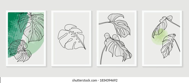 Luxury green background vector with golden metallic decorate wall art