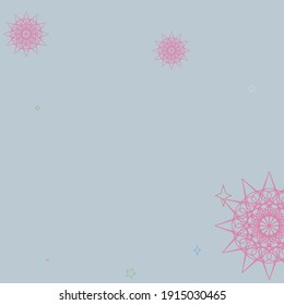 Luxury Green Blue Mandala Print Ornament. Chaotic Pink Christmas Pastel Cozy Magic Design Pic. Red New Year Mystery Stars Colorful Holiday Wallpaper. Snowflake White Winter Grey Sky Wallpaper.