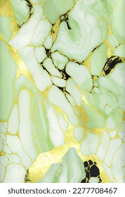 luxury green and gold abstract marble texture background