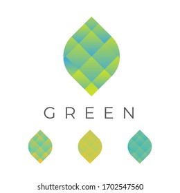 Plantilla vectorial de diseño con logotipo de hoja verde de lujo con variaciones de color