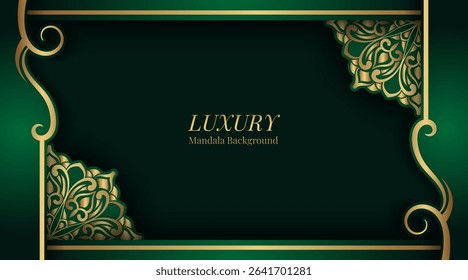 Luxury Green mandala background, round decoration