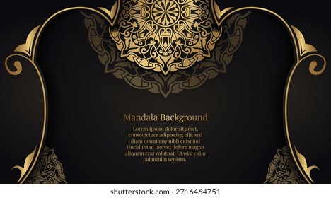 Luxury green mandala background, round decoration