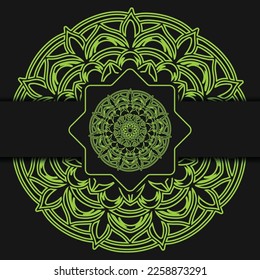 luxury green mandala with black background