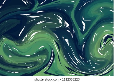 Luxury Green Marble Background with Swirls. Abstract Stone Patterned Texture. Trendy Template for Invitation, Party, Wedding, Banner, Cover, Poster.