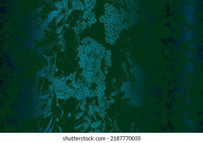 Luxury green metal gradient background with distressed closeup leaf texture with streaks. Vector illustration