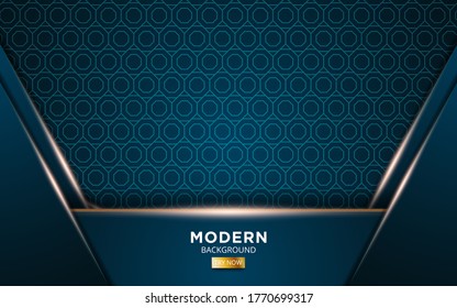 luxury green premium abstract vector background banner, with golden light lines in geometry texture pattern, elegant decoration.