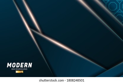 banner de fondo vectorial abstracto de lujo verde premium, con líneas de luz dorada en el patrón de textura geometría, decoración elegante.