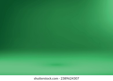 Luxury green studio room background with spotlights and shadow, Template mockup for display of product