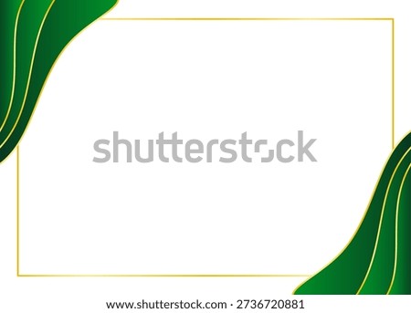 Luxury Green Wave Border Template with Gold Accent