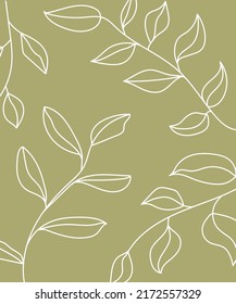 Luxury green and white background vector. floral pattern