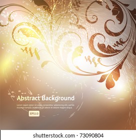 Luxury greeting card. Vector. Floral ornament with flower.