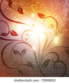 Luxury greeting card. Vector. Floral ornament with flower.