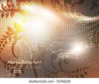 Luxury greeting spring card. Floral ornament with flower for summer design. Eps 10.