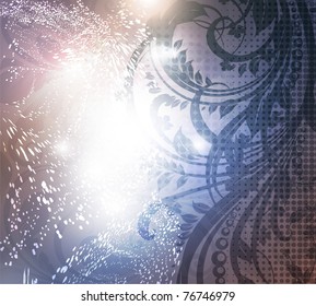 Luxury greeting spring card. Floral ornament with flower for summer design. Eps 10.