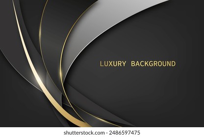 Luxury grey and silver with golden lines combination on a dark background