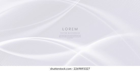 Luxury grey and white curved lines background with white lines and effect sparkle. You can use for ad, poster, template, business presentation. Vector illustration