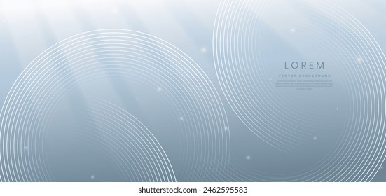 Fondo de líneas curvas de lujo gris y blanco y brillo de efecto de iluminación. Puede utilizar para el anuncio, póster, Plantilla, presentación de negocios. Ilustración vectorial