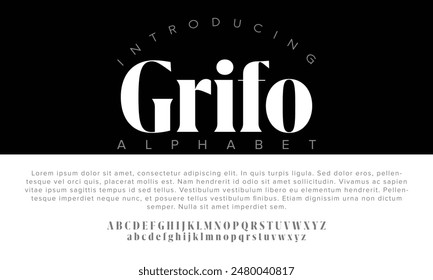 Luxury Grifito alphabet letters font for logo