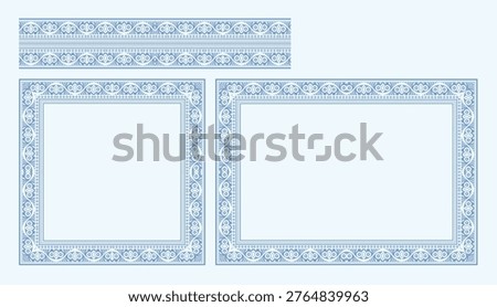 Luxury Guilloche Ornamental Border Frame Set for Certificate and Diploma Design