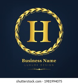 Luxury H letter logo design