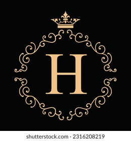 luxury h letter logo icon design template