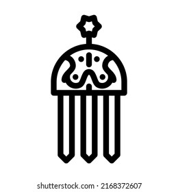 luxury hair pin line icon vector. luxury hair pin sign. isolated contour symbol black illustration