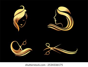 Luxury hair salon logo collection