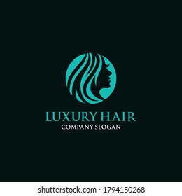 Luxury Hair stylist Logo Vector Template