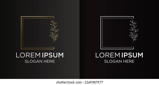 luxury hand drawn floral decoration design logo